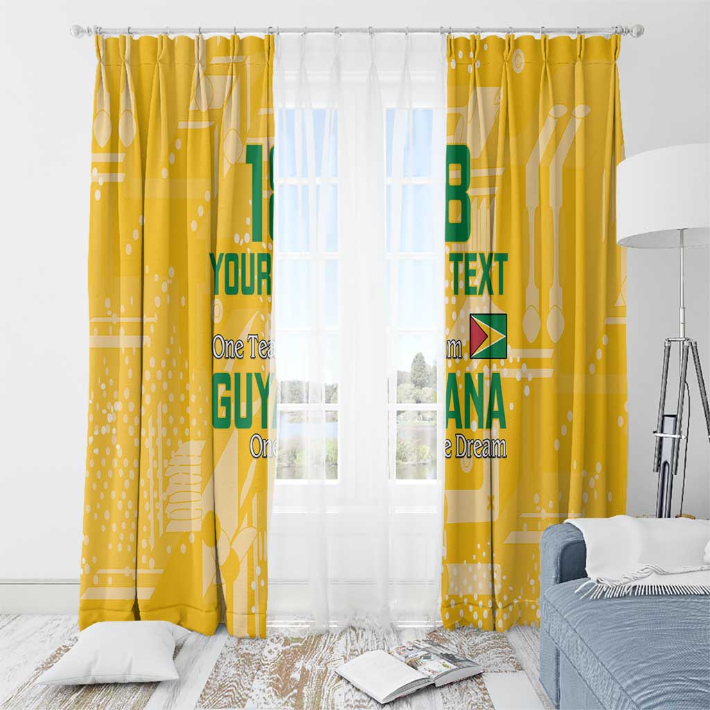 Custom Guyana Football Window Curtain One Team One Game Yellow Version - Wonder Print Shop