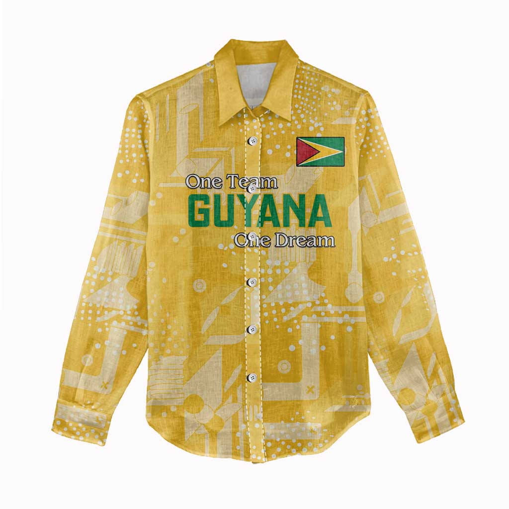 Custom Guyana Football Women Casual Shirt One Team One Game Yellow Version - Wonder Print Shop