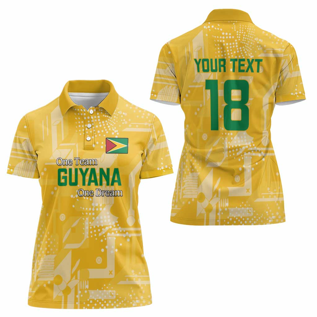 Custom Guyana Football Women Polo Shirt One Team One Game Yellow Version - Wonder Print Shop
