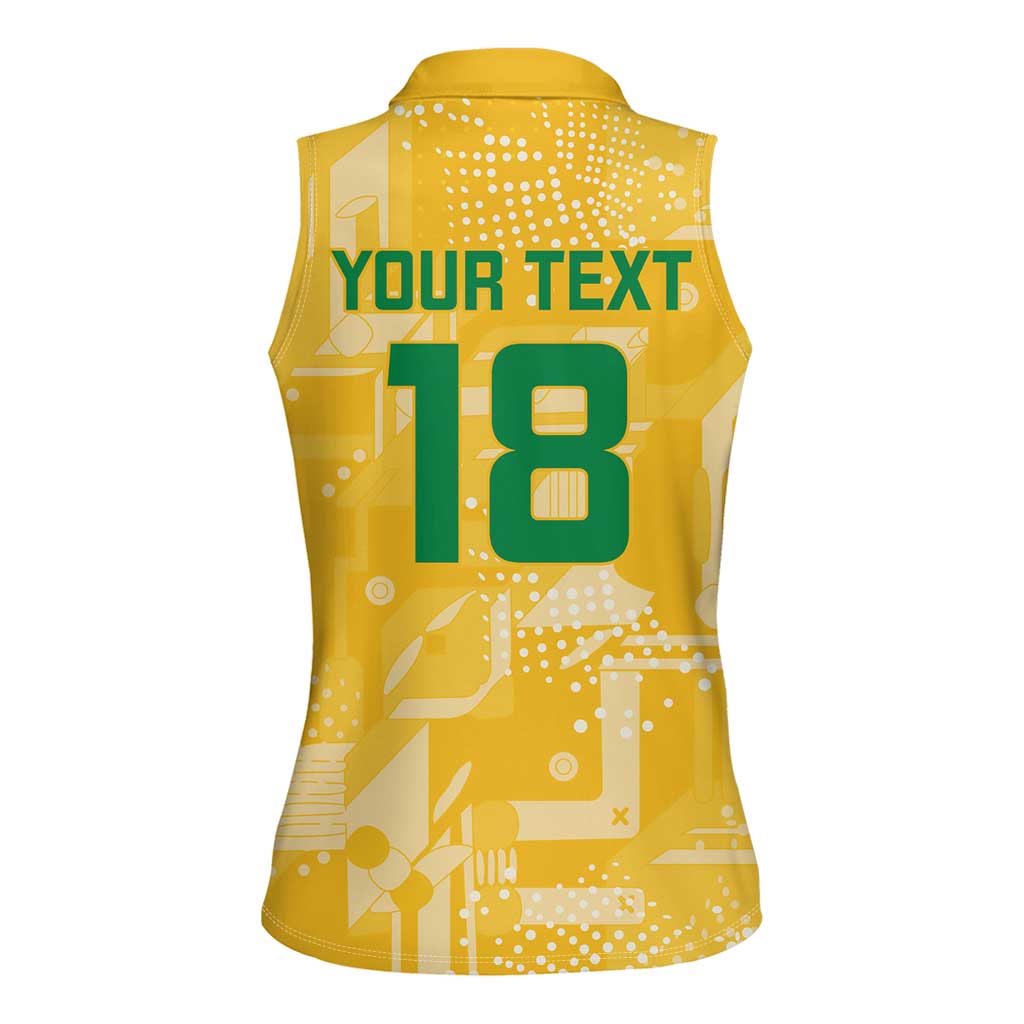 Custom Guyana Football Women Sleeveless Polo Shirt One Team One Game Yellow Version - Wonder Print Shop