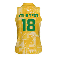 Custom Guyana Football Women Sleeveless Polo Shirt One Team One Game Yellow Version - Wonder Print Shop