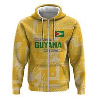 Custom Guyana Football Zip Hoodie One Team One Game Yellow Version - Wonder Print Shop