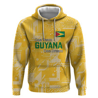 Custom Guyana Football Zip Hoodie One Team One Game Yellow Version - Wonder Print Shop