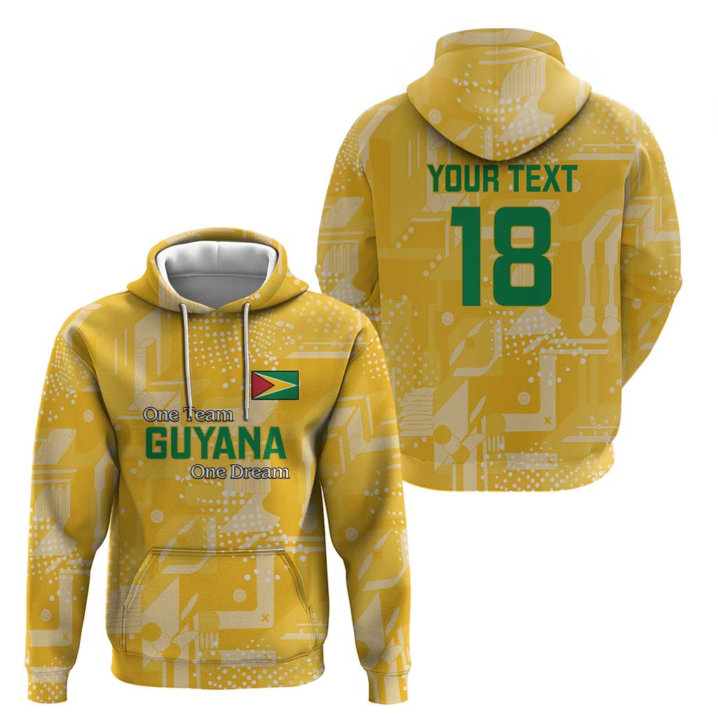 Custom Guyana Football Zip Hoodie One Team One Game Yellow Version - Wonder Print Shop