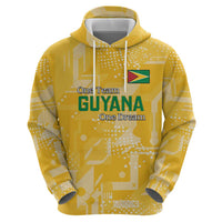 Custom Guyana Football Zip Hoodie One Team One Game Yellow Version - Wonder Print Shop
