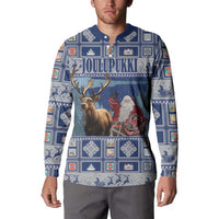 Finland Joulupukki Christmas Button Sweatshirt Mythology Hannunvaakuna - Wonder Print Shop