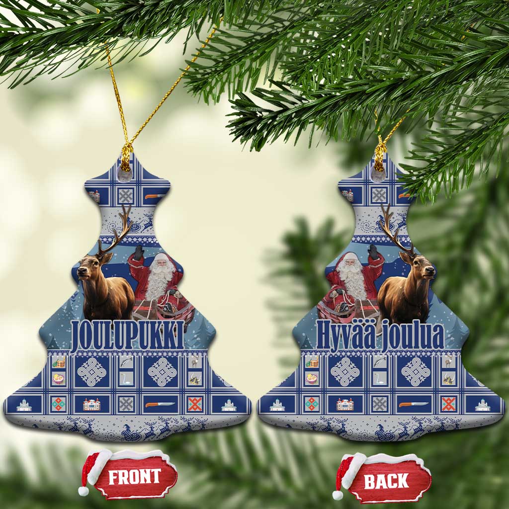 Finland Joulupukki Christmas Ceramic Ornament Mythology Hannunvaakuna - Wonder Print Shop