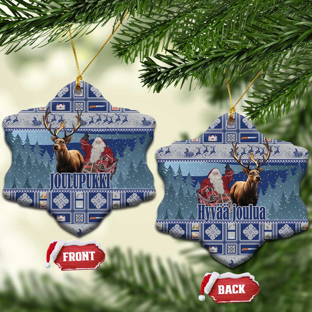 Finland Joulupukki Christmas Ceramic Ornament Mythology Hannunvaakuna - Wonder Print Shop