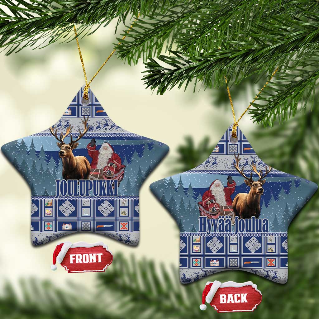 Finland Joulupukki Christmas Ceramic Ornament Mythology Hannunvaakuna - Wonder Print Shop