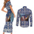 Finland Joulupukki Christmas Couples Matching Short Sleeve Bodycon Dress and Long Sleeve Button Shirt Mythology Hannunvaakuna - Wonder Print Shop