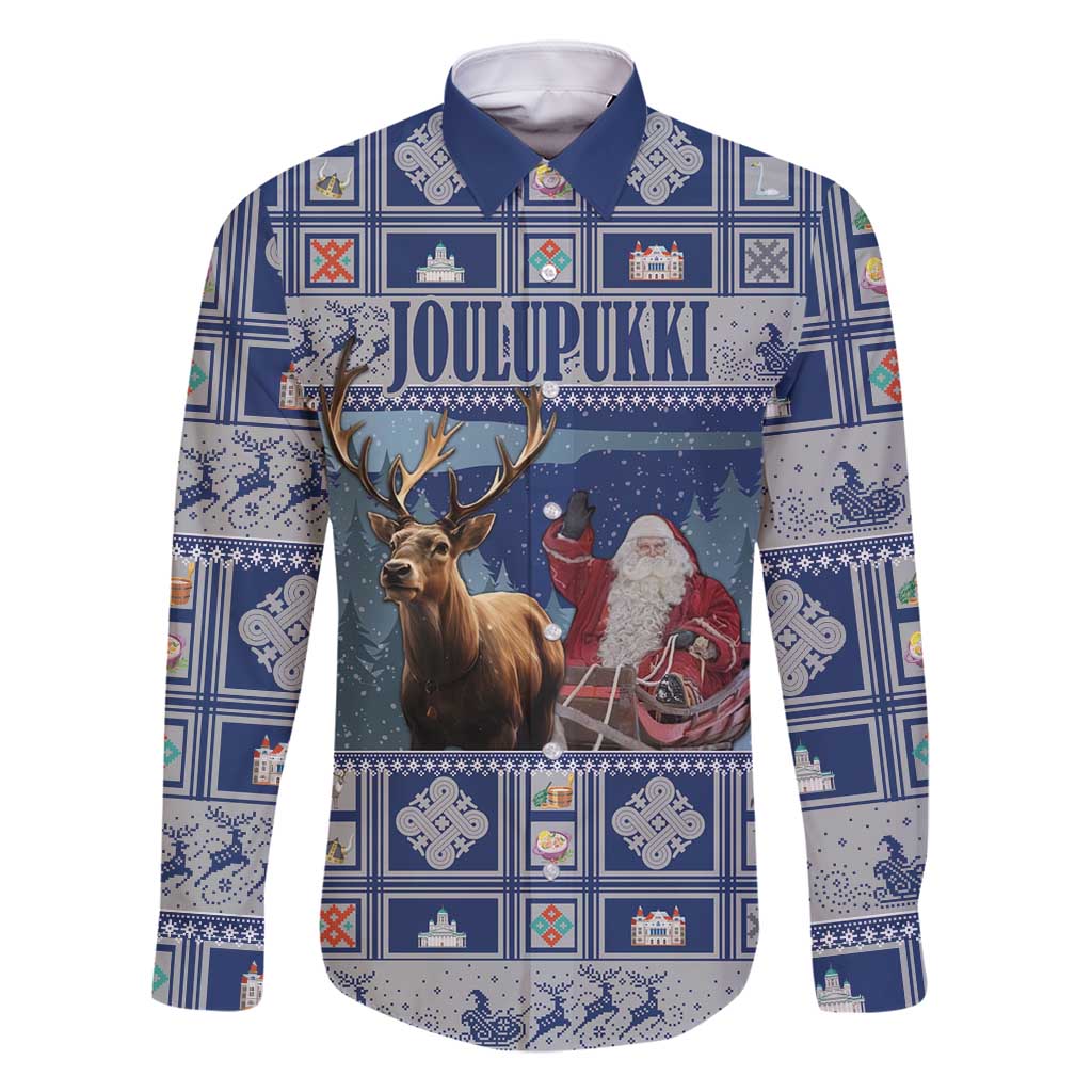 Finland Joulupukki Christmas Family Matching Long Sleeve Bodycon Dress and Hawaiian Shirt Mythology Hannunvaakuna - Wonder Print Shop
