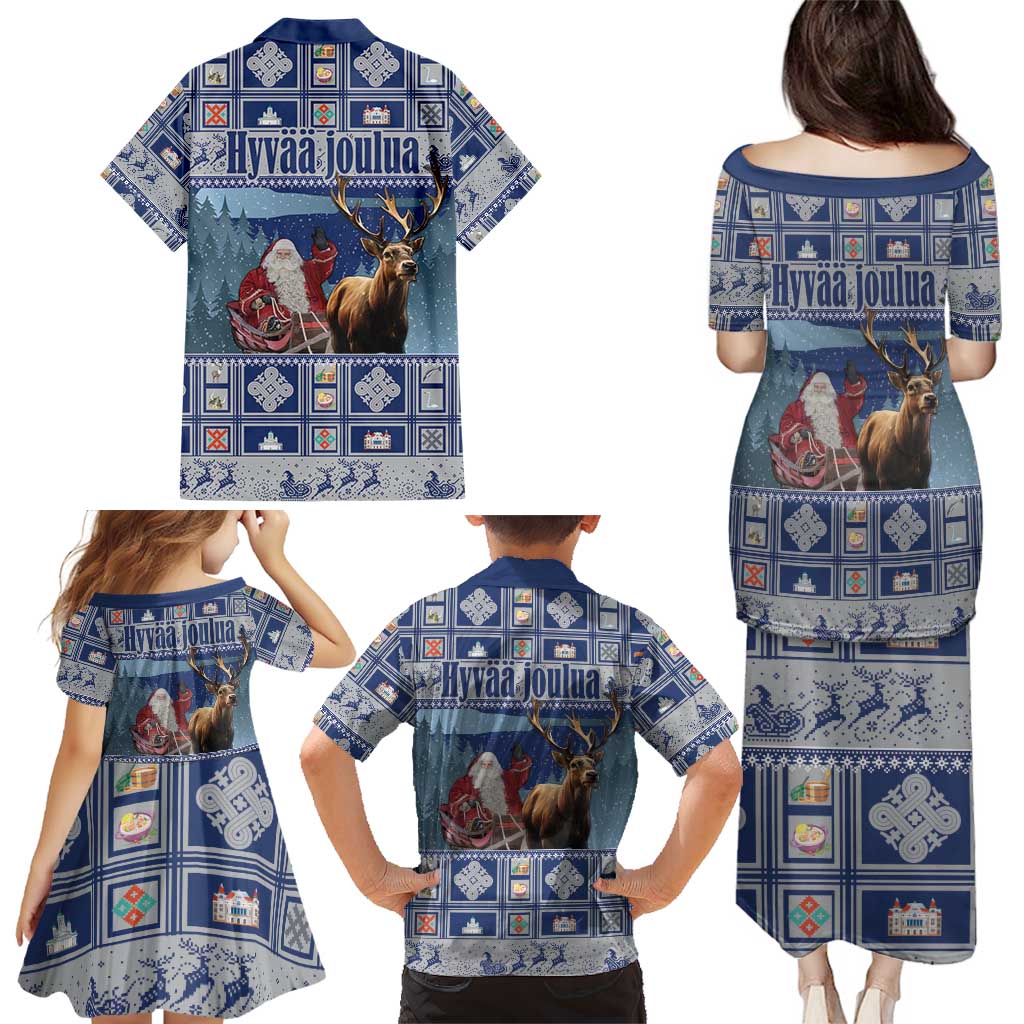 Finland Joulupukki Christmas Family Matching Puletasi and Hawaiian Shirt Mythology Hannunvaakuna - Wonder Print Shop