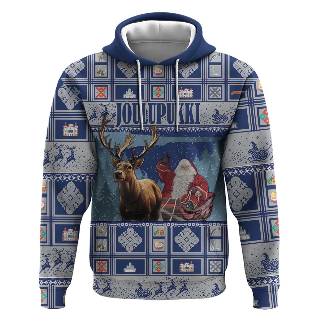 Finland Joulupukki Christmas Hoodie Mythology Hannunvaakuna - Wonder Print Shop