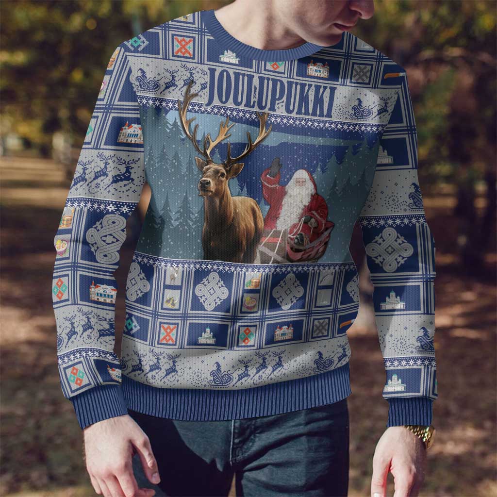 Finland Joulupukki Christmas Ugly Christmas Sweater Mythology Hannunvaakuna - Wonder Print Shop