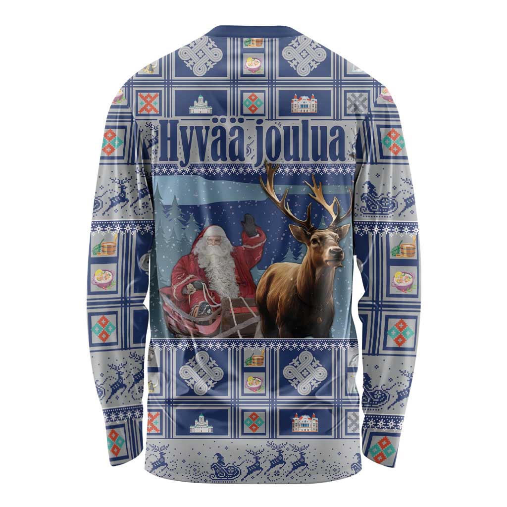 Finland Joulupukki Christmas Long Sleeve Shirt Mythology Hannunvaakuna - Wonder Print Shop