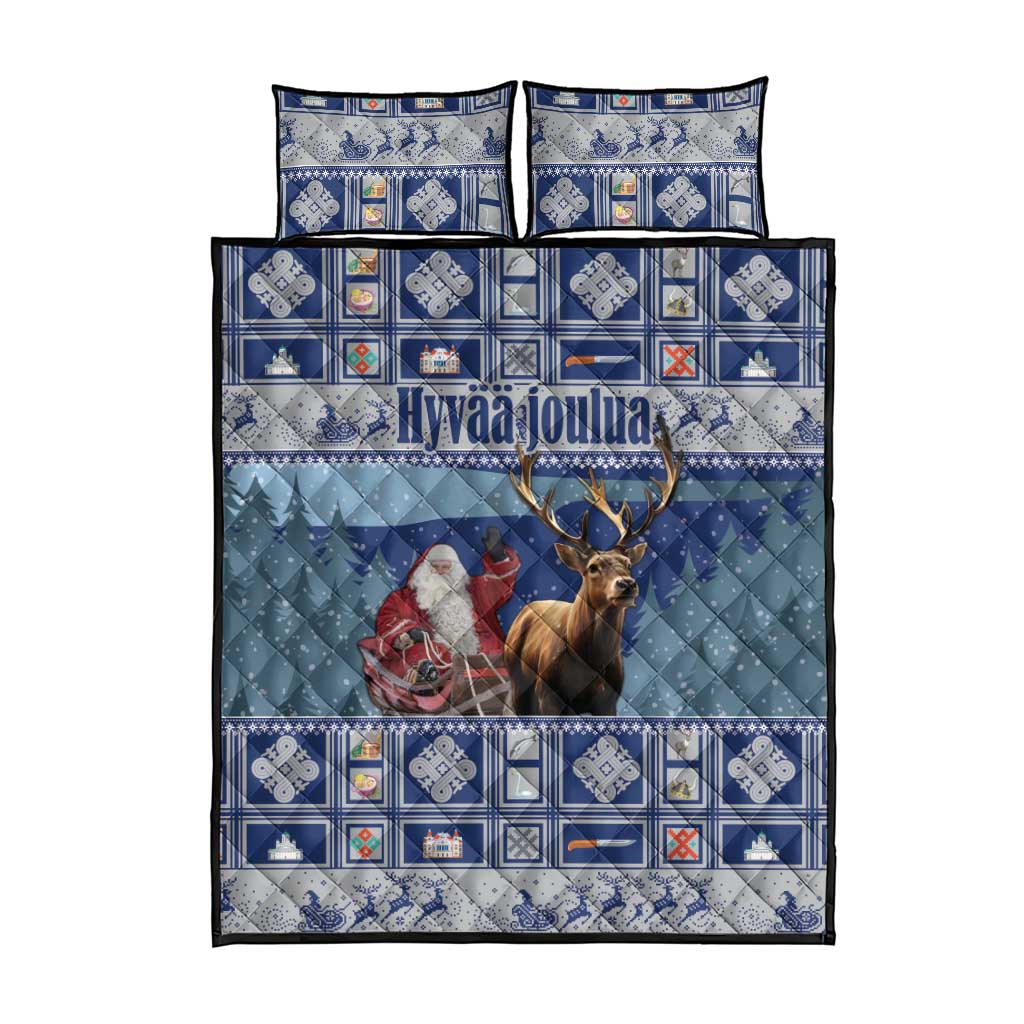 Finland Joulupukki Christmas Quilt Bed Set Mythology Hannunvaakuna - Wonder Print Shop