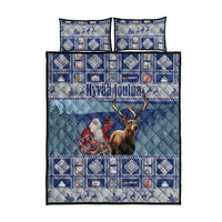 Finland Joulupukki Christmas Quilt Bed Set Mythology Hannunvaakuna - Wonder Print Shop