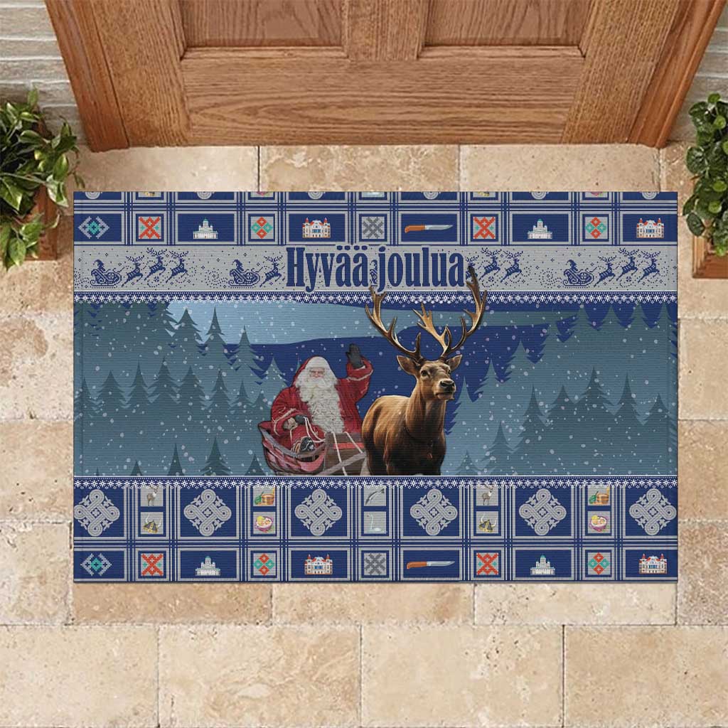 Finland Joulupukki Christmas Rubber Doormat Mythology Hannunvaakuna - Wonder Print Shop