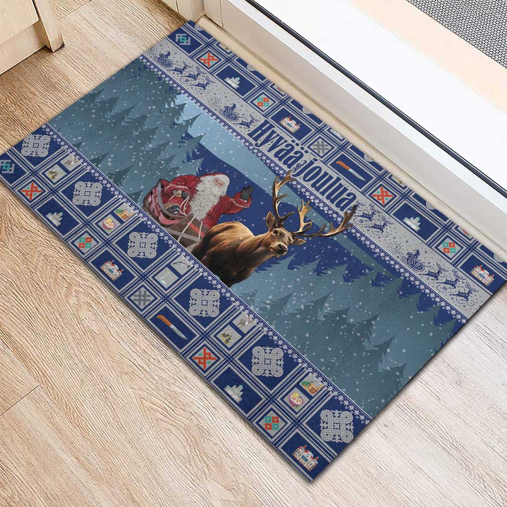 Finland Joulupukki Christmas Rubber Doormat Mythology Hannunvaakuna - Wonder Print Shop