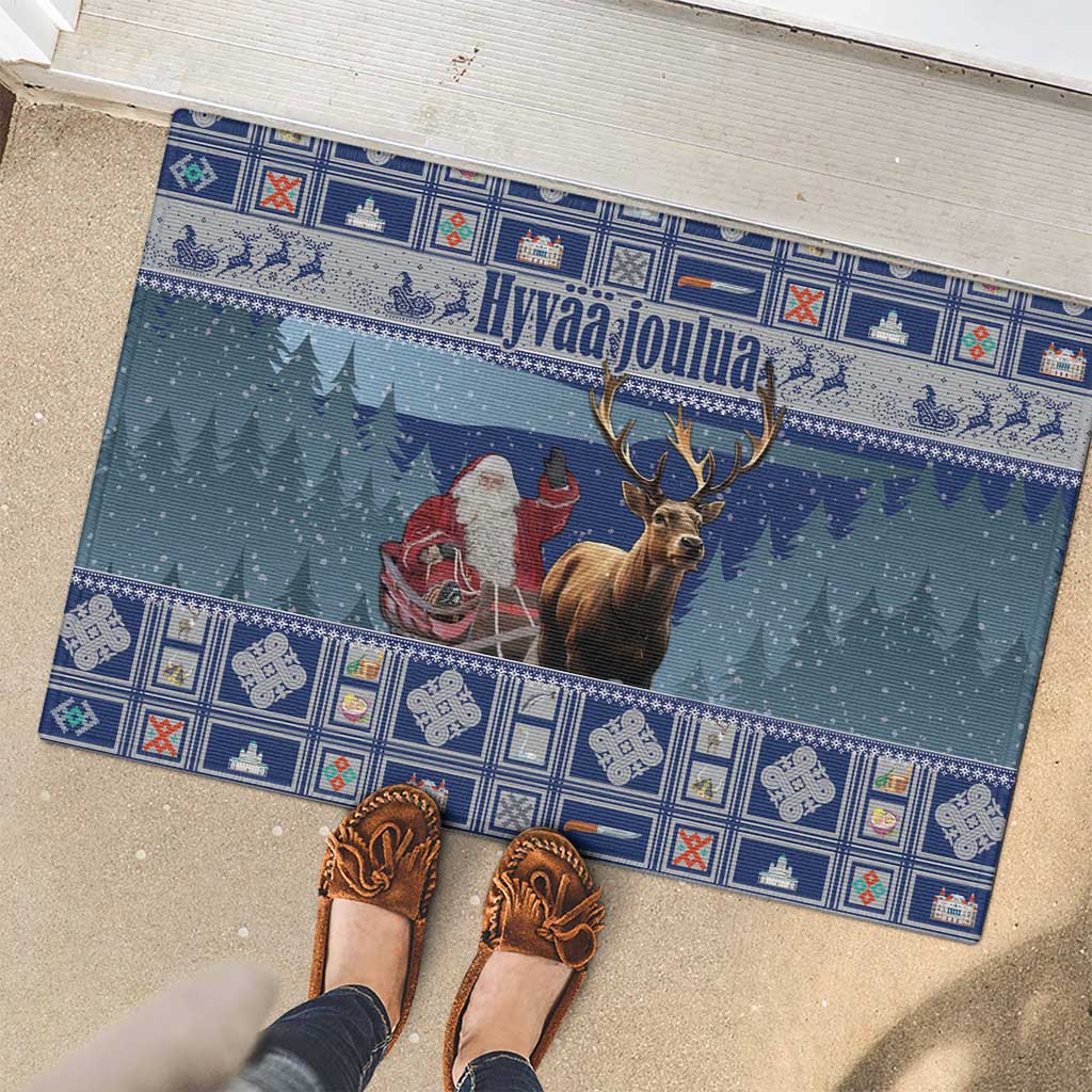 Finland Joulupukki Christmas Rubber Doormat Mythology Hannunvaakuna - Wonder Print Shop