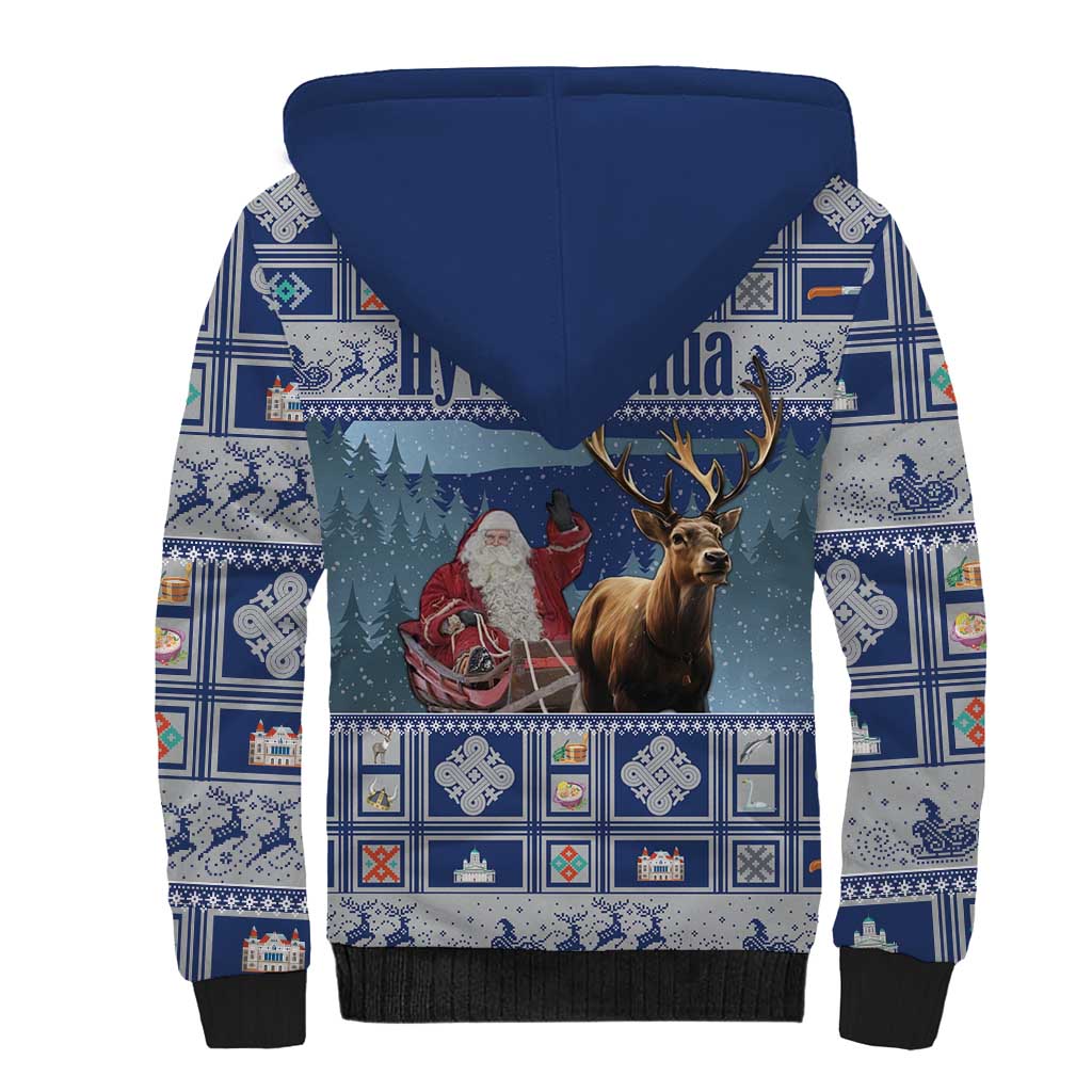 Finland Joulupukki Christmas Sherpa Hoodie Mythology Hannunvaakuna - Wonder Print Shop