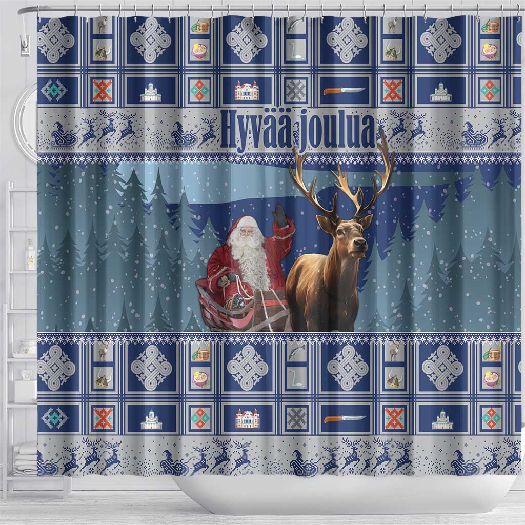 Finland Joulupukki Christmas Shower Curtain Mythology Hannunvaakuna