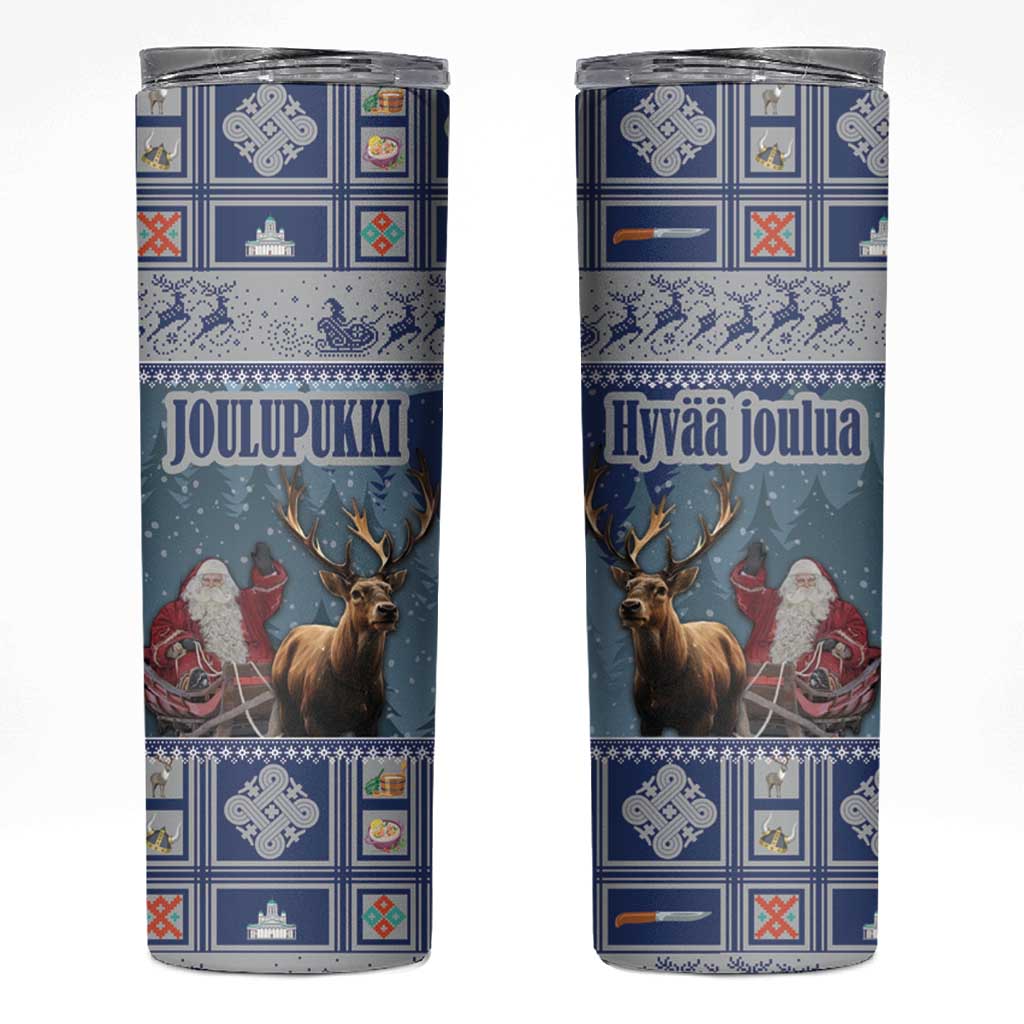 Finland Joulupukki Christmas Skinny Tumbler Mythology Hannunvaakuna - Wonder Print Shop