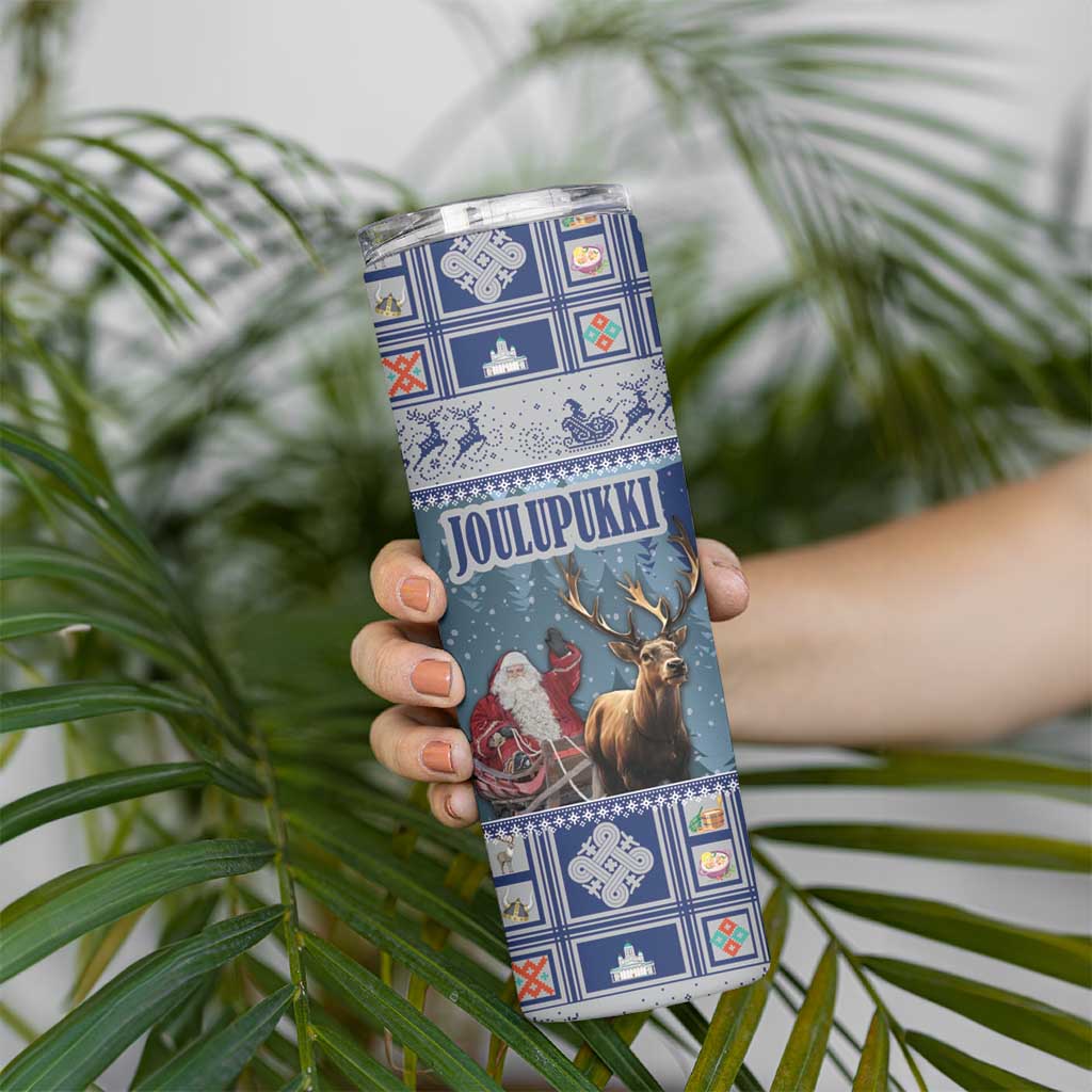 Finland Joulupukki Christmas Skinny Tumbler Mythology Hannunvaakuna - Wonder Print Shop