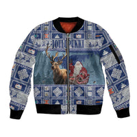 Finland Joulupukki Christmas Sleeve Zip Bomber Jacket Mythology Hannunvaakuna - Wonder Print Shop