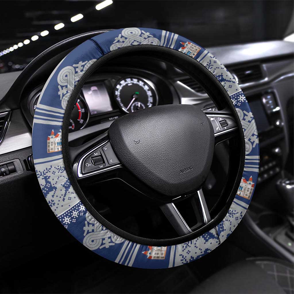 Finland Joulupukki Christmas Steering Wheel Cover Mythology Hannunvaakuna - Wonder Print Shop
