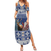 Finland Joulupukki Christmas Summer Maxi Dress Mythology Hannunvaakuna - Wonder Print Shop