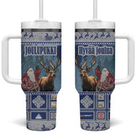 Finland Joulupukki Christmas Tumbler With Handle Mythology Hannunvaakuna - Wonder Print Shop