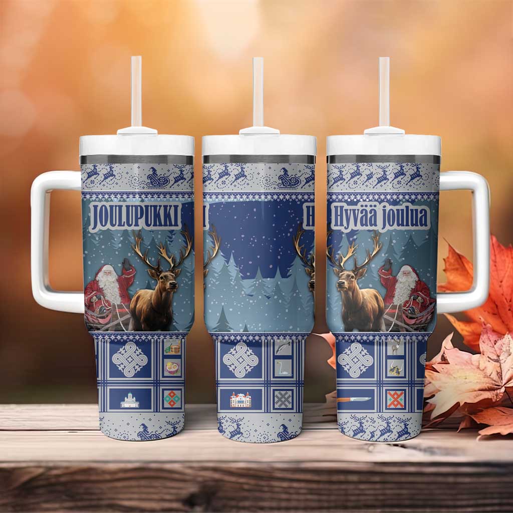 Finland Joulupukki Christmas Tumbler With Handle Mythology Hannunvaakuna - Wonder Print Shop