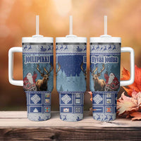 Finland Joulupukki Christmas Tumbler With Handle Mythology Hannunvaakuna - Wonder Print Shop
