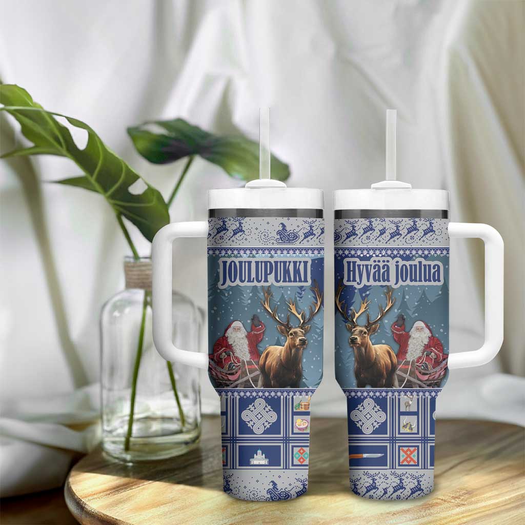 Finland Joulupukki Christmas Tumbler With Handle Mythology Hannunvaakuna - Wonder Print Shop