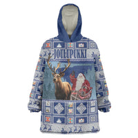 Finland Joulupukki Christmas Wearable Blanket Hoodie Mythology Hannunvaakuna - Wonder Print Shop