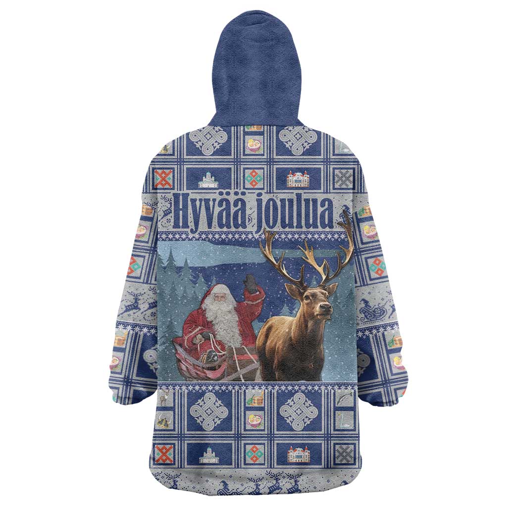 Finland Joulupukki Christmas Wearable Blanket Hoodie Mythology Hannunvaakuna - Wonder Print Shop