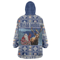 Finland Joulupukki Christmas Wearable Blanket Hoodie Mythology Hannunvaakuna - Wonder Print Shop