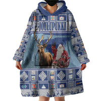 Finland Joulupukki Christmas Wearable Blanket Hoodie Mythology Hannunvaakuna - Wonder Print Shop