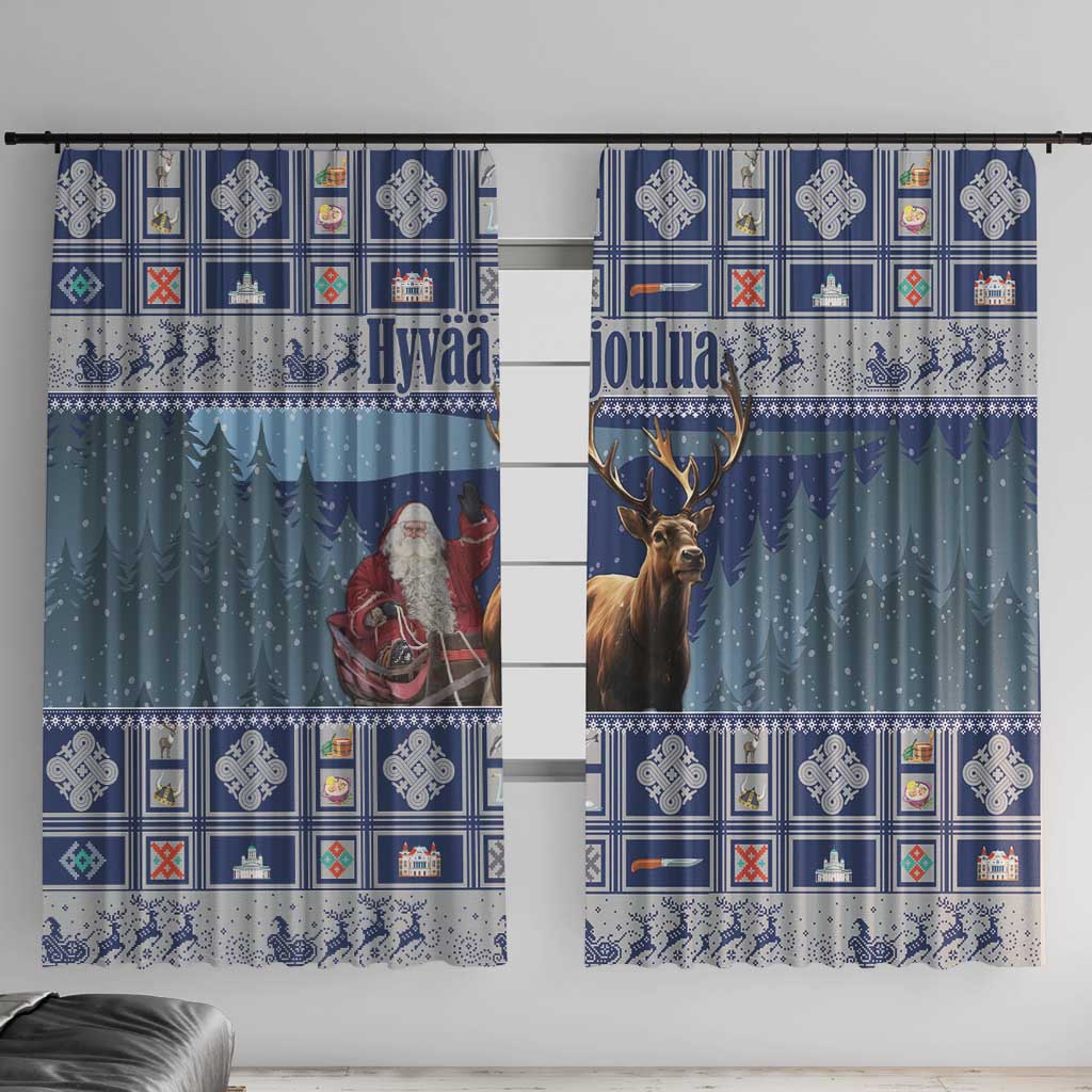 Finland Joulupukki Christmas Window Curtain Mythology Hannunvaakuna - Wonder Print Shop