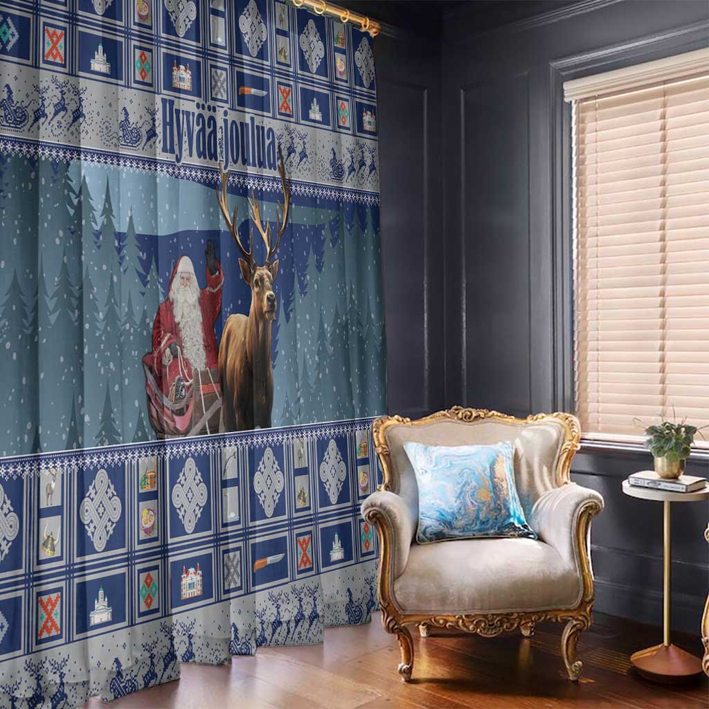 Finland Joulupukki Christmas Window Curtain Mythology Hannunvaakuna - Wonder Print Shop
