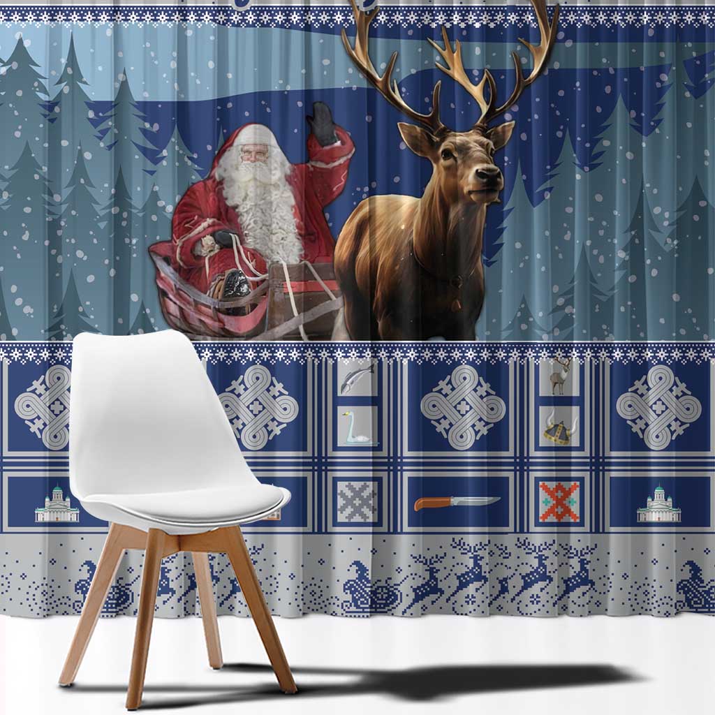 Finland Joulupukki Christmas Window Curtain Mythology Hannunvaakuna - Wonder Print Shop