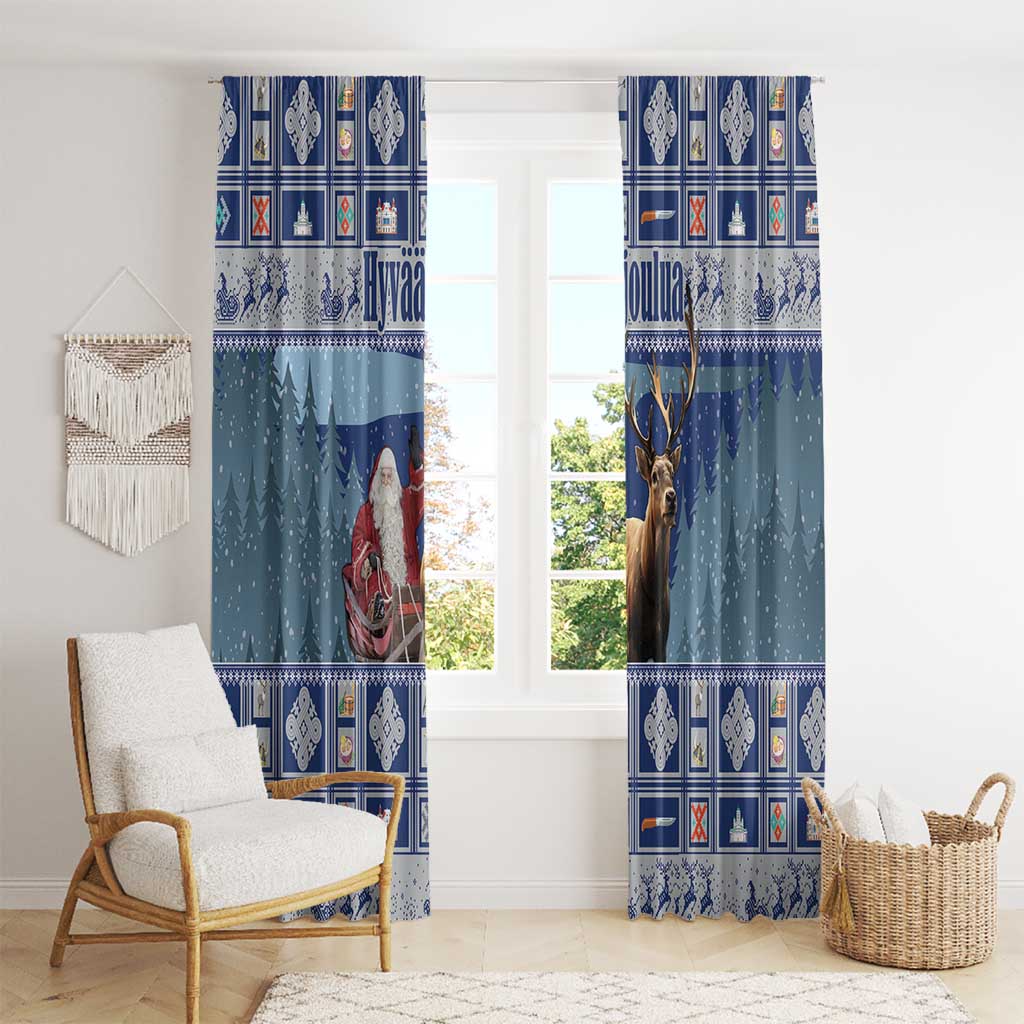 Finland Joulupukki Christmas Window Curtain Mythology Hannunvaakuna - Wonder Print Shop