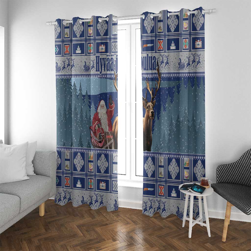 Finland Joulupukki Christmas Window Curtain Mythology Hannunvaakuna - Wonder Print Shop