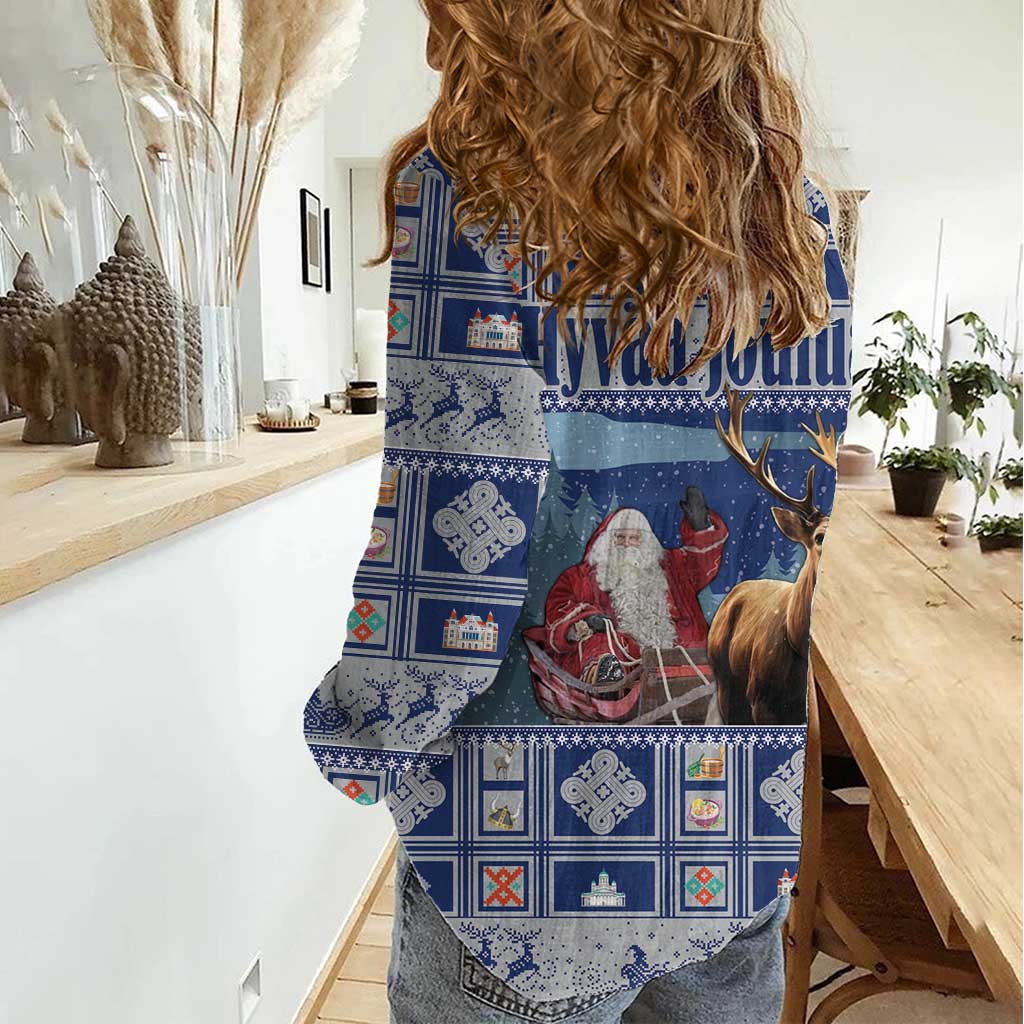Finland Joulupukki Christmas Women Casual Shirt Mythology Hannunvaakuna - Wonder Print Shop