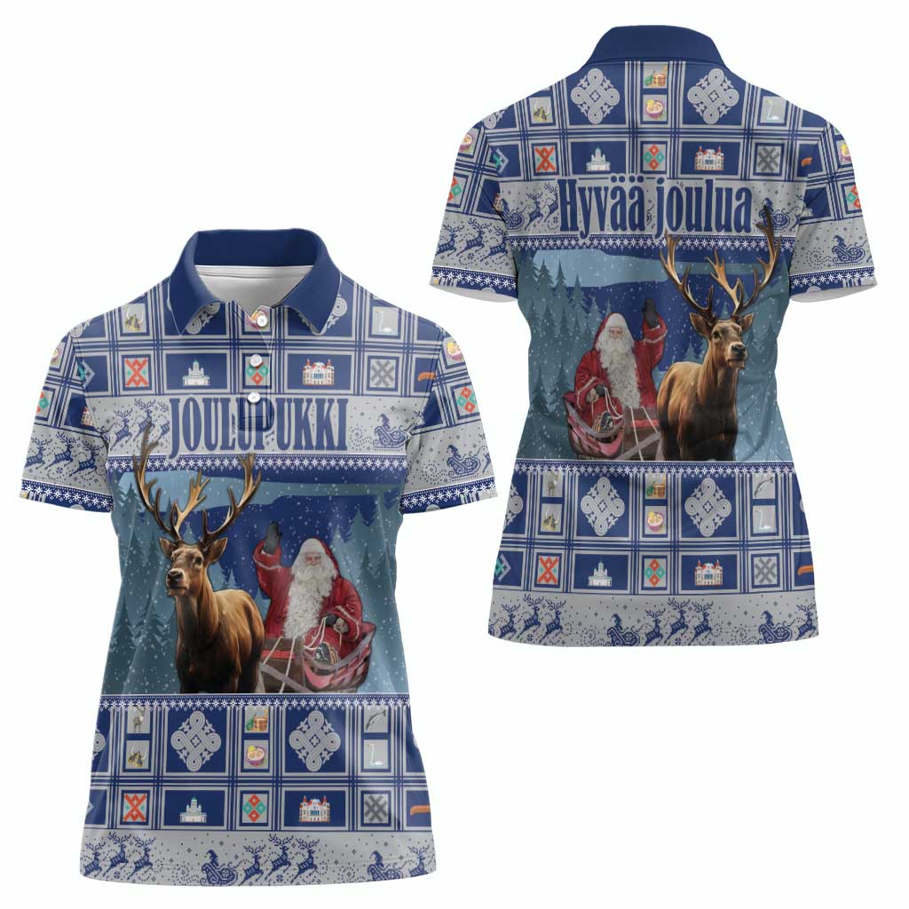 Finland Joulupukki Christmas Women Polo Shirt Mythology Hannunvaakuna - Wonder Print Shop