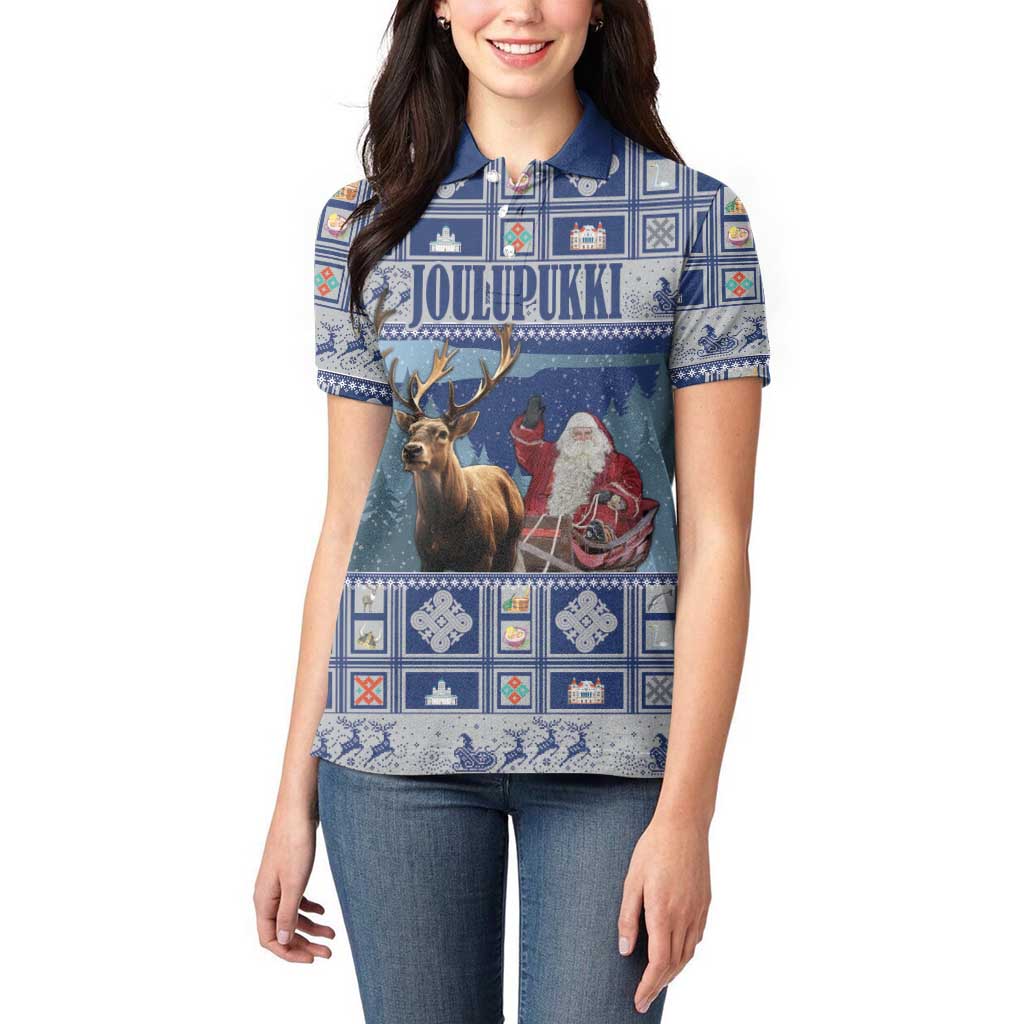 Finland Joulupukki Christmas Women Polo Shirt Mythology Hannunvaakuna - Wonder Print Shop