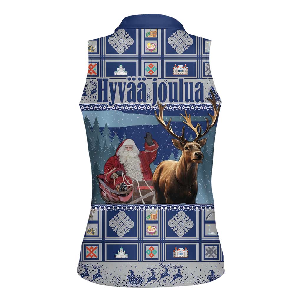 Finland Joulupukki Christmas Women Sleeveless Polo Shirt Mythology Hannunvaakuna - Wonder Print Shop