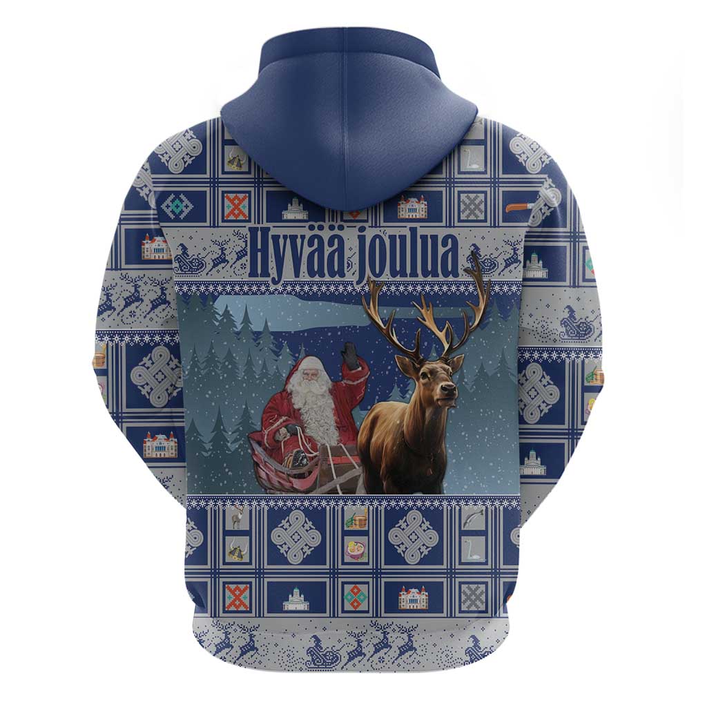 Finland Joulupukki Christmas Zip Hoodie Mythology Hannunvaakuna - Wonder Print Shop