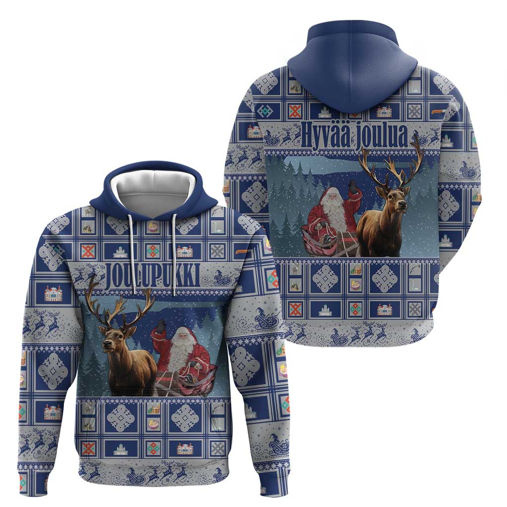 Finland Joulupukki Christmas Zip Hoodie Mythology Hannunvaakuna - Wonder Print Shop